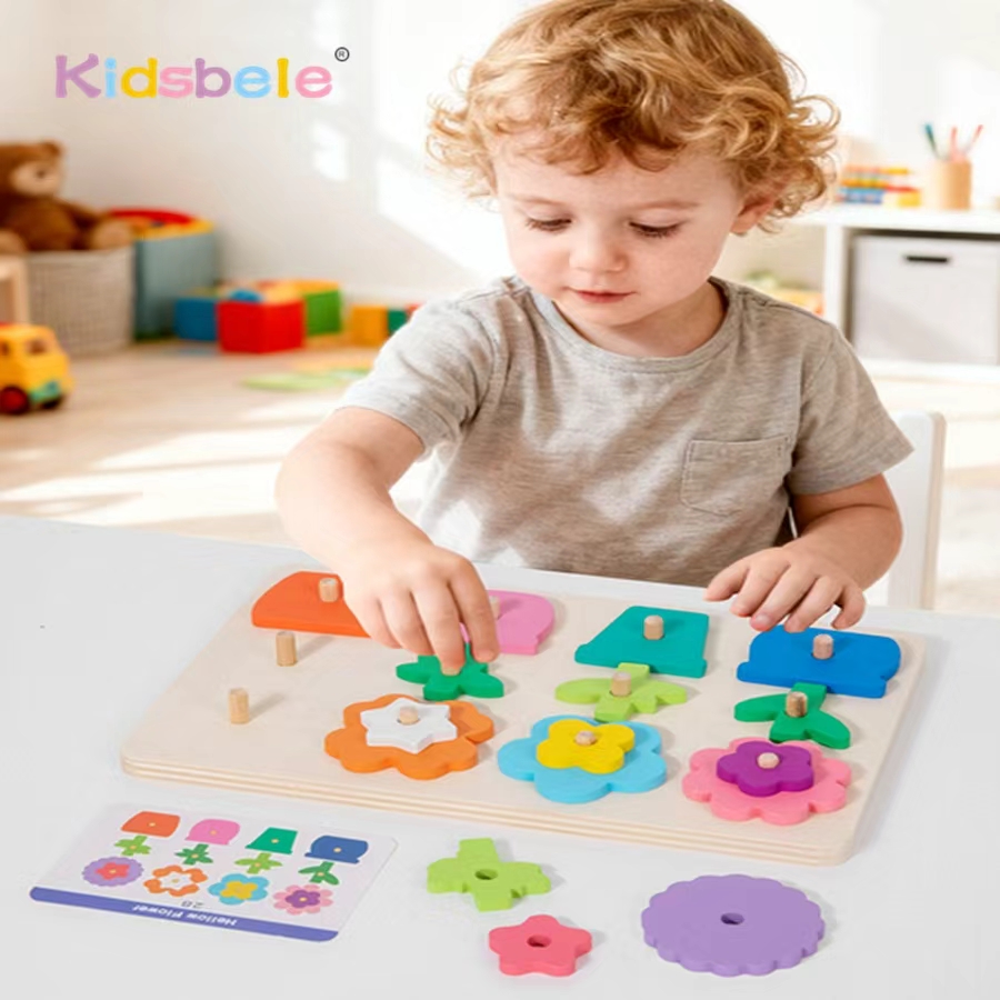 Board Game Nature - لعبة ألغاز على شكل زهرة خشبية