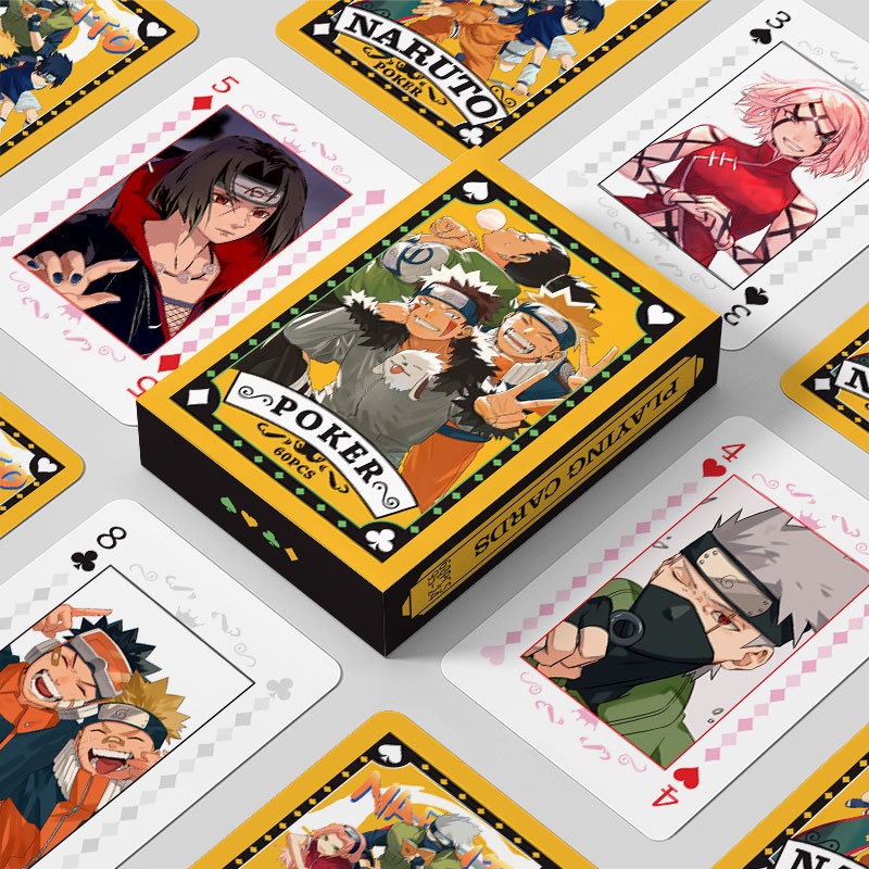 Board Game Naruto - أوراق لعب ورقية جديدة مطلية بالرسوم