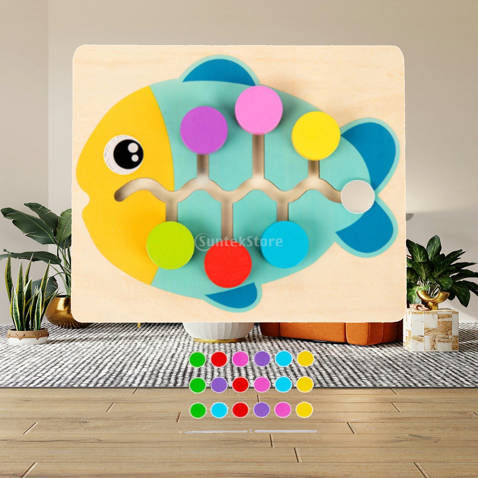 Board Game Strategi - لعبة ألغاز خشبية متطابقة الألوان للأولاد