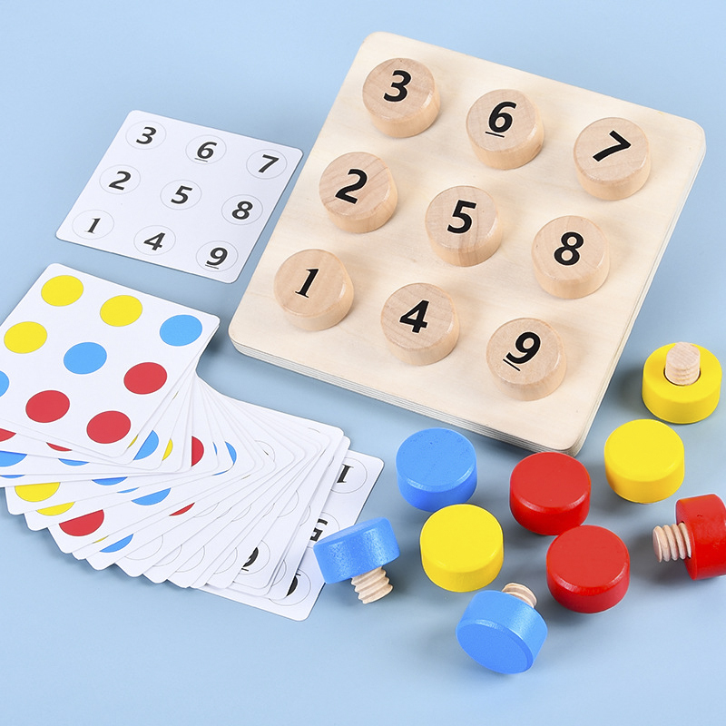Board Game Nature - خشبية تشديد المسامير مطابقة التحدي الجدول