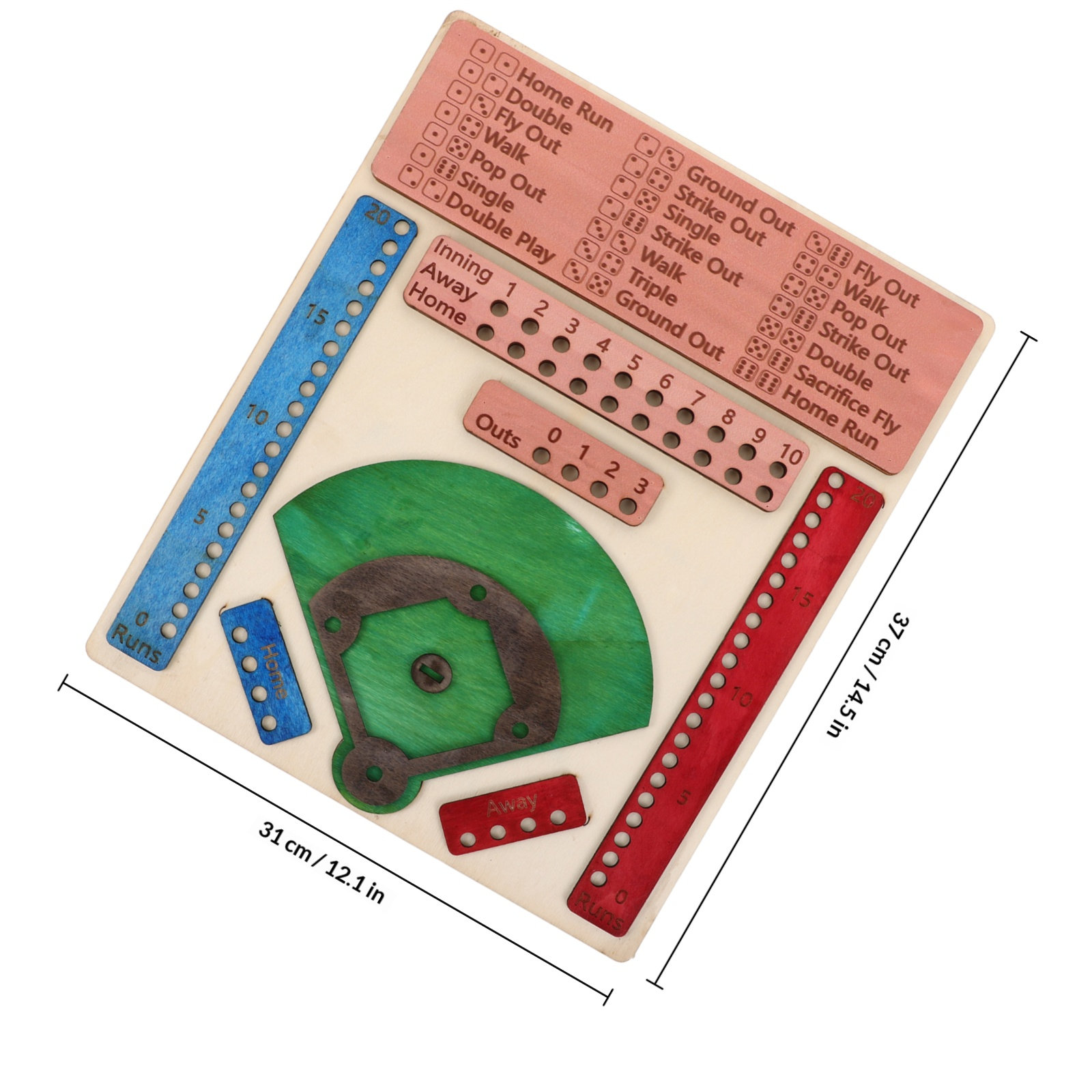 لعبة بيسبول خشبية ملونة للطاول - مراجعة Board Game Festival وسعره